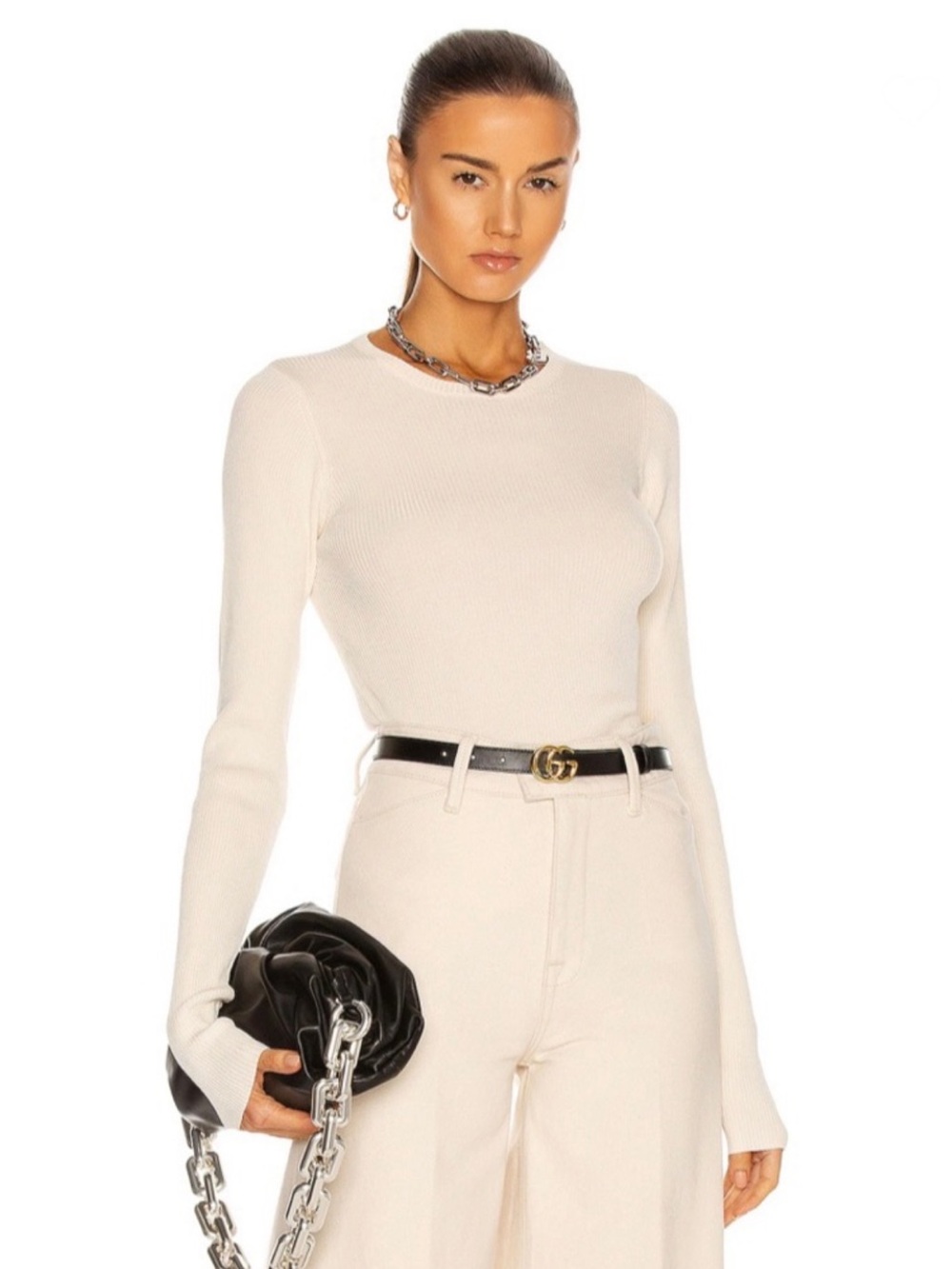 NEW REMAIN BIRGER CHRISTENSEN REVOLVE RIBBED LONG SLEEVE TOP